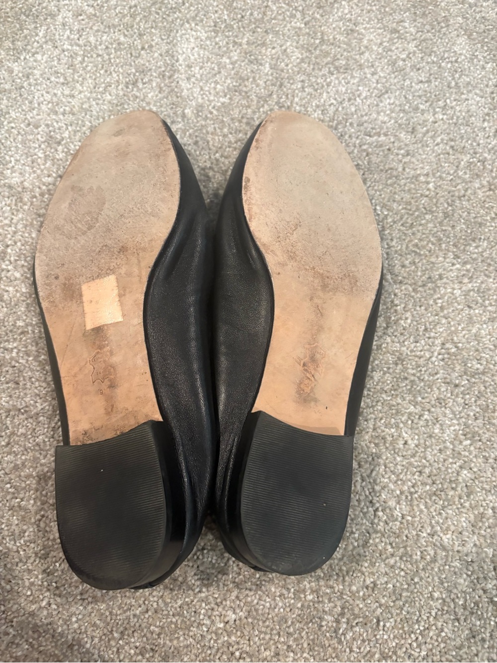 Tory Burch Black Leather Loafers with Gold Chain Accent - Picture 4 of 5